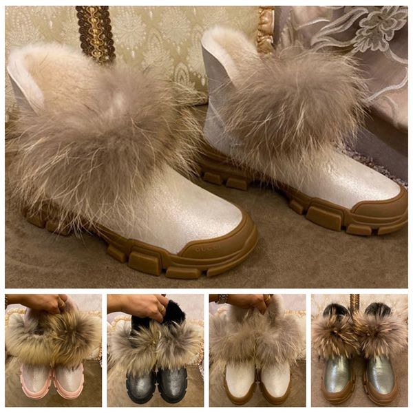 

2021 sell well fashion women fur ankle boots glossy genuine leather letters round head middle boot for cowboy booties home011 02, Black