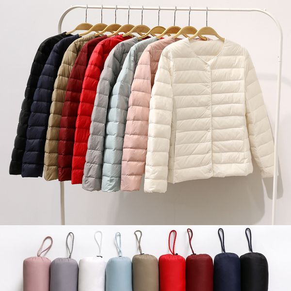 

2021 new ultra light duck women matt fabric lightweight coat warm female windbreaker parka women's down jackets plus coats fdya, Black
