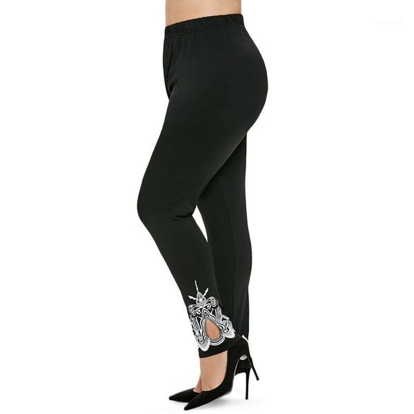 

high waist legging push up plus size print cut out skinny pant stretchy active wear crop leggings women harajuku trouser leggins1, Black