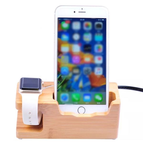 

2020 multi-function 3 usb mobile phone holder ,bamboo charger for smart phones