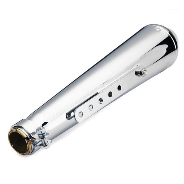 

motorcycle cafe racer exhaust pipe with sliding bracket matte silver all1