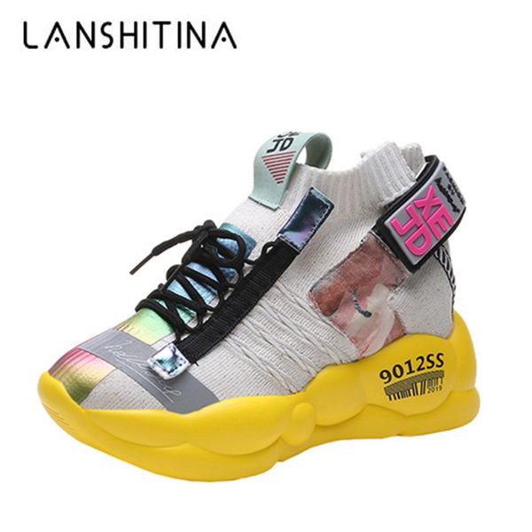 

autumn women chunky sneakers platform thick sole ladies casual vulcanize shoes web celebrity dad flying sneakers designer 201119, Black