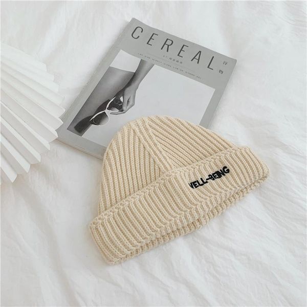 

2020 New Woman Autumn And Winter Hat Female Letter Embroidery Woolen Hat Knitted Keep Warm Cold Hats Outdoor Ski Caps, Blue;gray