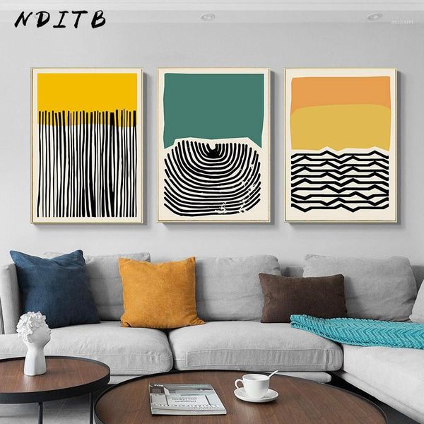 

yellow green modern abstract painting canvas poster print nordic decoration wall art decorative picture living room home decor1