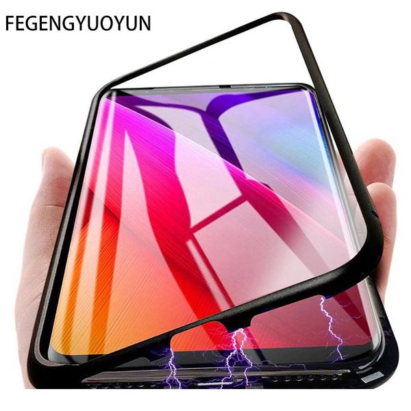 

magnetic adsorption metal case for samsung galaxy s20 ultra s8 s9 s10 plus note 9 10 plus for samsung a51 bbyugu