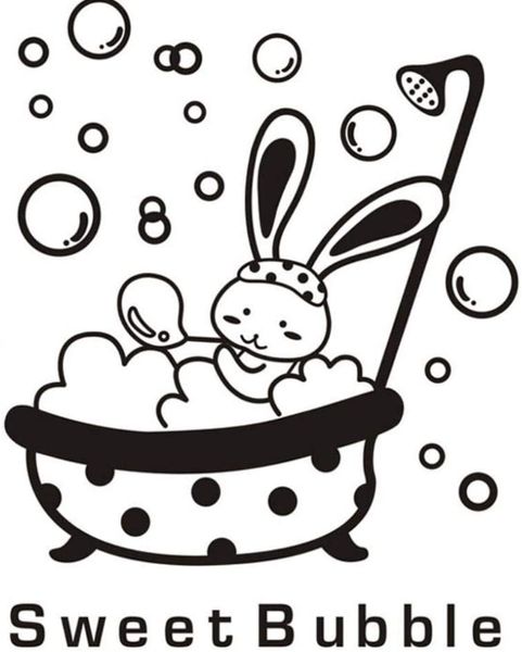 

dfert shower glass door stickers animal bunny bubble wall sticker waterproof baby bathroom decor wal