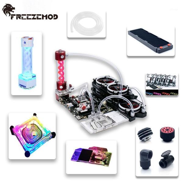 

emod water cooler kit soft tube mod set cpu gpu combo 360mm radiator hose water cooling system bundle for intel/amd kit1