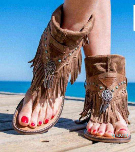 Tassel tênis sapatos verão mulheres sandálias altas sandálias 2022 novo fêmea casual sapatos lisos beading shell sandália