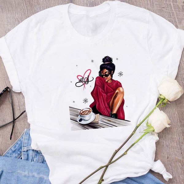 

summer vogue beauty print casual t-shirt harajuku streetwear tshirt women white short sleeve o-neck female t shirt clothes