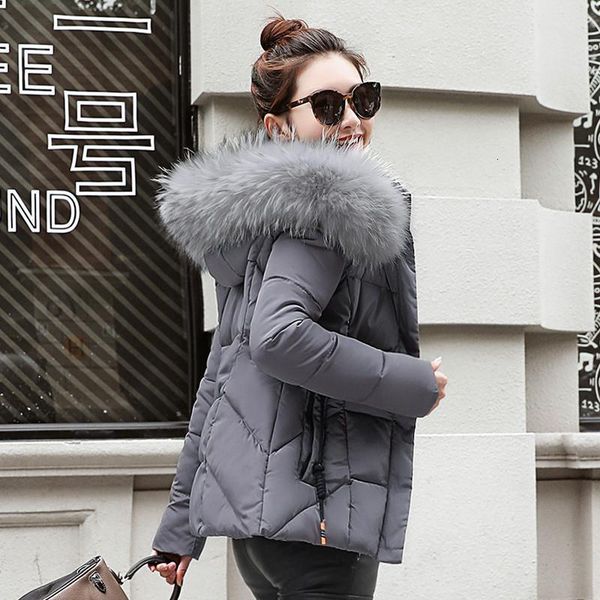 

camouflage winter jacket women plus size clothing down bubble coat warm thick parka outerwear oversized big fur collar jacket, Black