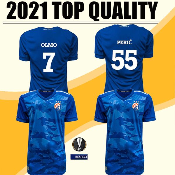 

20 21 gnk dinamo zagreb soccer jerseys 2020 home blue orsis petkovc peric olmo ademi gojak men football shirts uniforms thai, Black;yellow