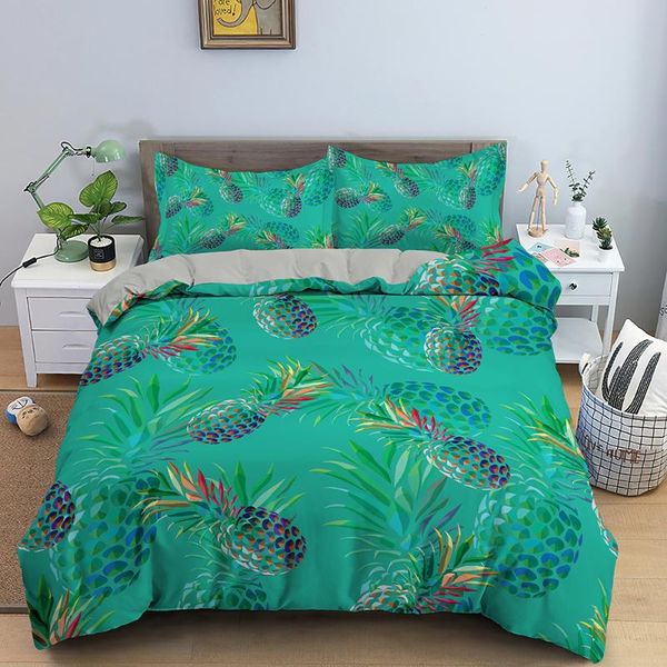 

bedding sets pineapple fruit 3d printed luxury set 2/3pcs soft quilt cover / duvet twin full  king size home textile