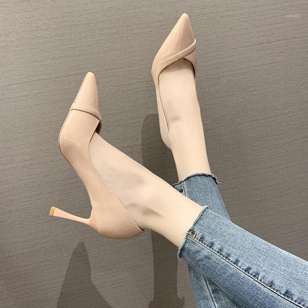 

dress shoes super high heels women party stiletto thin shallow single beige pink black 20211