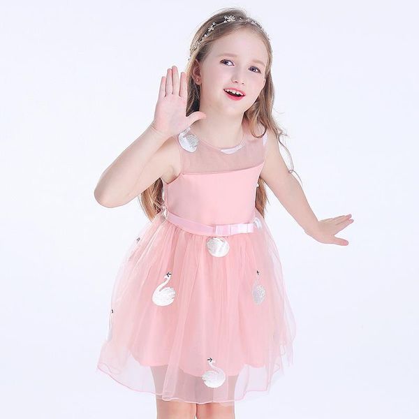 

2020 explosion models spring and summer girls dress upscale european and american dress embroidered princess1, Red;yellow