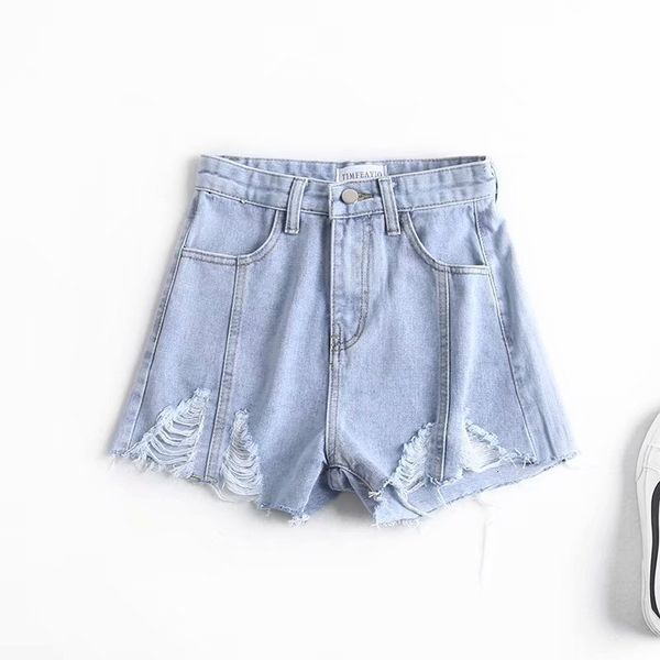 

c302-505 women's clothing 2020 summer new leisure fashion bottom wear denim shorts, Blue