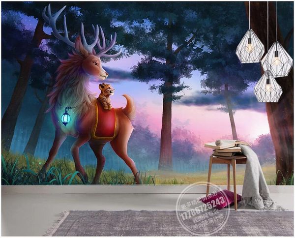 

3d wallpaper custom p mural on the wall european elk forest dream scenery home decor 3d wall murals wallpaper for living room in rolls