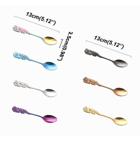

soup spoon stainless steel gold-plated coffee tea dessert meal spoon fruit stir spoon kitchen dinnerware tableware wmtipw hxclothes