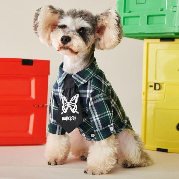 

dog apparel fashion plaid clothes summer shirts for small medium dogs pet clothes1