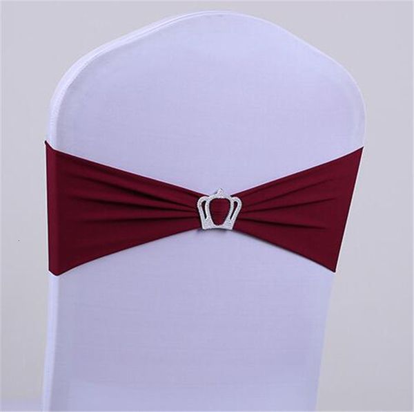 

colors wedding spandex cover 16 bands crown shape chair buckle sash for home party meeting accessories