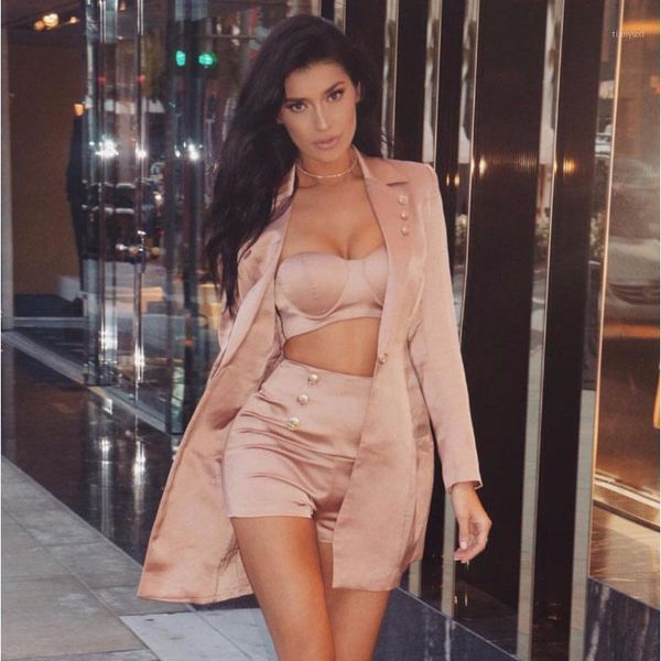 

wholesale 2018 new women set apricot pink fashion slim three piece set cocktail party dress (h2106)1, Gray