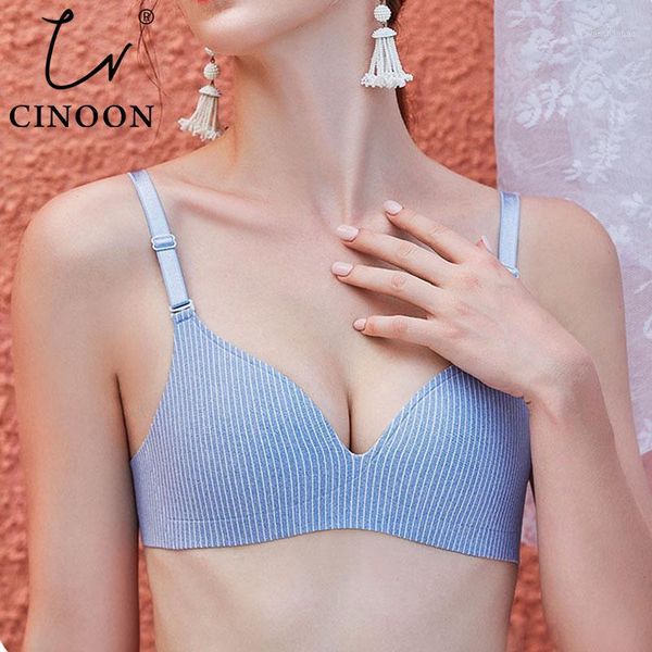 

cinoon bra push up bras for women wireless bralette striped lingerie soft seamless brassiere underwear comfort intimates1, Red;black