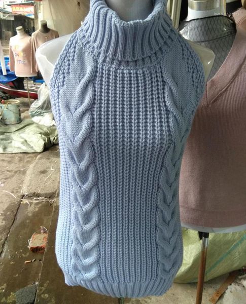 

women's sweaters sweater 2021 spring halter high-necked sleeveless knit pullover 2021261, White;black