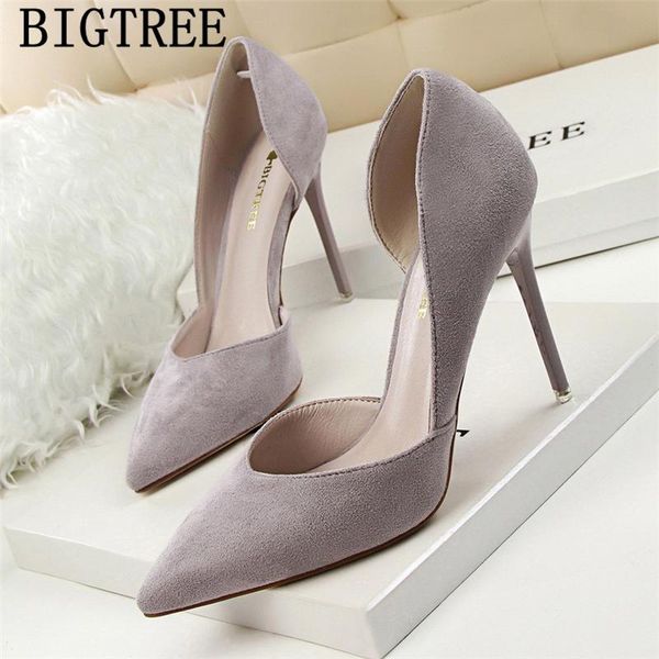 

2021 new pumps for women red high heels wedding shoes pointed toe high heels bigtree shoes extreme party buty, Black