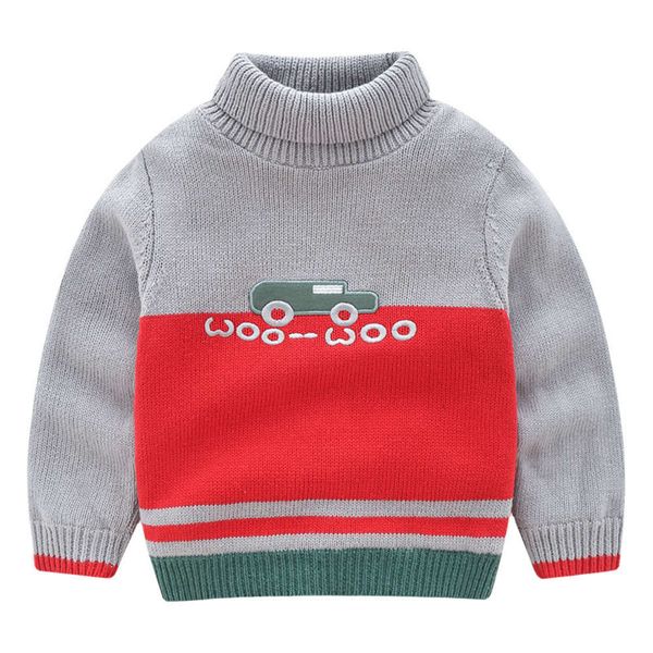 

33 two children's turtleneck thickened color car plush sweaters 93179, Blue