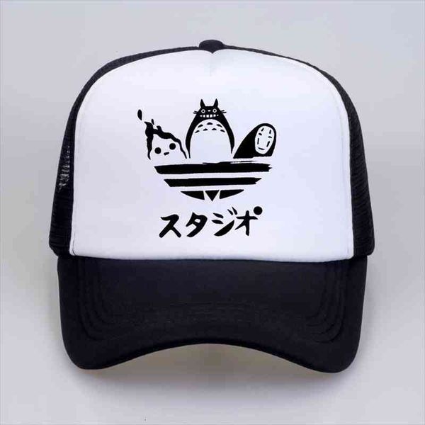 

design harajuku hat cartoon totoro spirited away baseball caps no face faceless man snapback women anime mesh trucker cap, Blue;gray