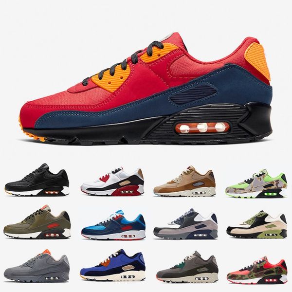

london 90 mens running shoes infrared camo worldwide premium se red hyper grape royal 90s men women trainers sports sneakers 36-45, White;red