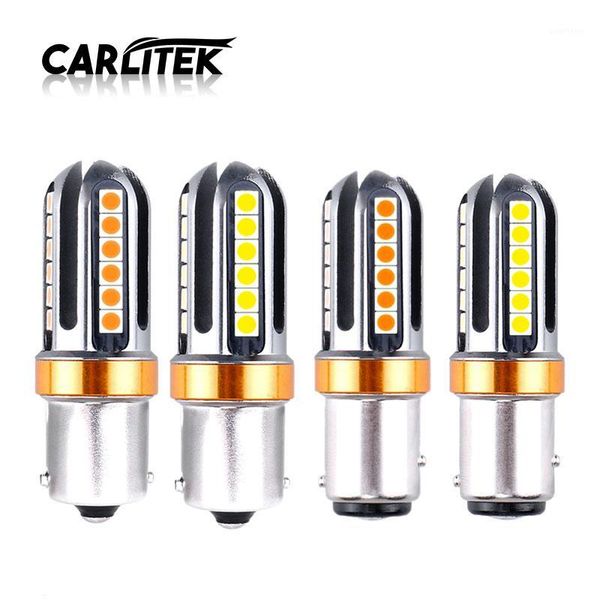 

2pcs carlitek 24smd-3030 1156 1157 car front drl auto lights white yellow reverse bulbs turn signals dc12-24v super bright1