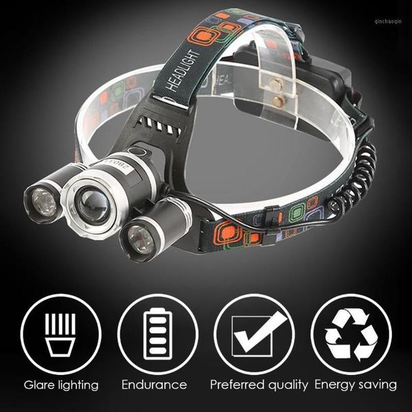 

t6+2xpe durable torch lamp headlight hiking sporting goods portable headlamp1