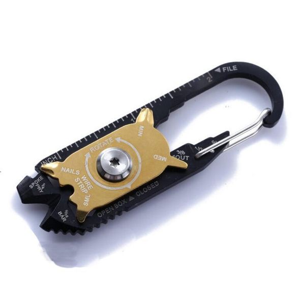 

20 in 1 outdoor portable multifunctional edc tool camping screwdriver wrench compact keychain blade file wire strip wmtvan xhhair
