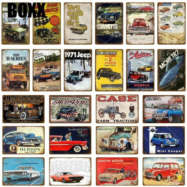 

american truck bus car metal plaque vintage tin signs pub bar garage decoration rod poster home wall decor