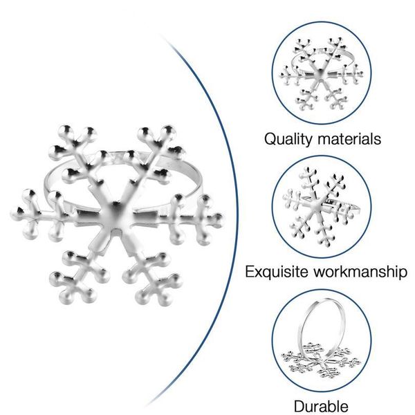 

6 pcs christmas snowflake napkin ring table setting table setting napkin holder dinner decor for home banquet par qylzxs
