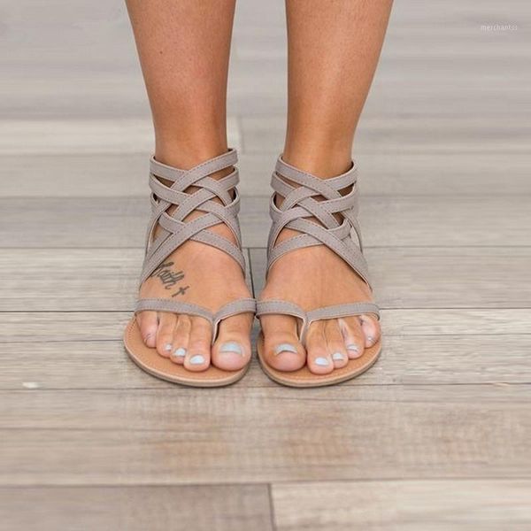 

fashion plus size 34-43 flats summer women's sandals 2018 new fashion casual shoes for woman european rome style sandalias a1051, Black