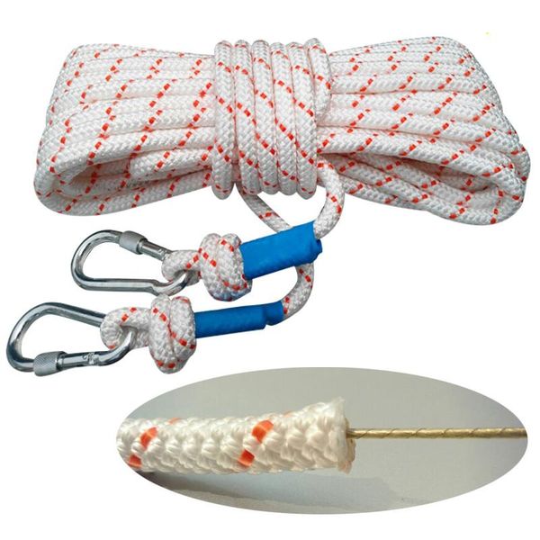 

diameter 12mm* length 5 to 100 meters built in steel wire core fire escape rope emergency backup rope climbing paracord