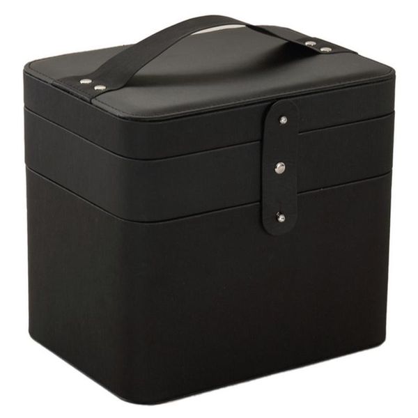 

классическая кожаная коробка ювелирных изделий ювелирные изделия изысканный макияж чехол органайзер подарочная коробка, Pink;blue