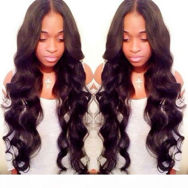 

glueless silk full lace wigs natural hairline brazilian human hair wavy middle part lace front wigs, Black;brown
