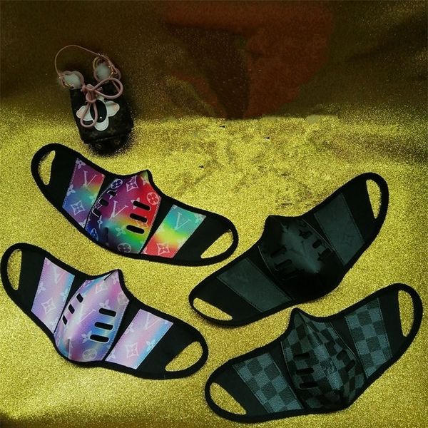 

mask pu dustproof unsiex breathe face masks leather fashion print mouth-muffle y1wl