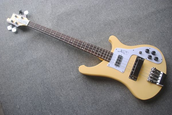 

custom 4 strings rick style electric bass guitar in natural accept oem customization active pickup ems