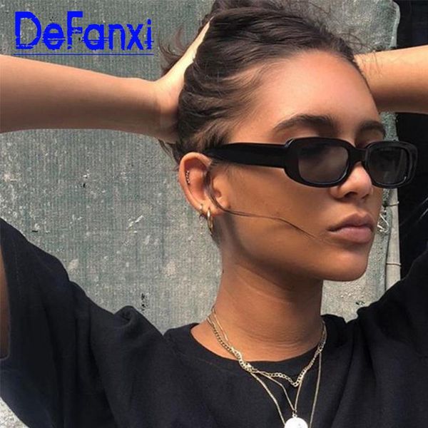 

rectangle sunglasses women 2020 black square sun glasses for ladies small shades new trendy cute oculos, White;black
