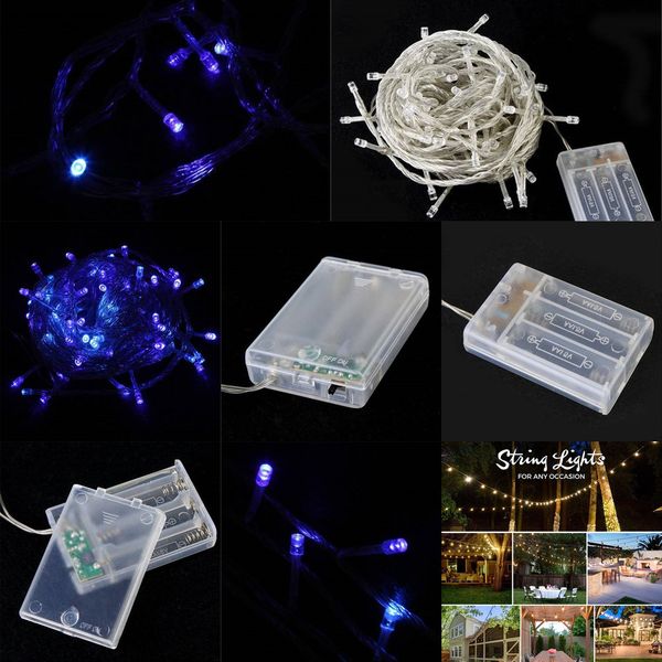 

operated stock 3aa battery led fashionnjdwstring 10m us light blue color copper silver wire fairy lights for holiday wed