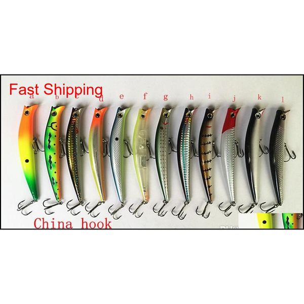 

14.6g/12cm popper bait fishing lure hard plastic bait floating type china hook or vmc hook choose for salt and fre qylzgk bdehair