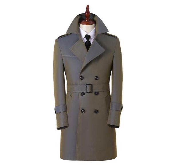 

mens trench coats man gradient england long coat men double breasted clothes slim fit overcoat casual long sleeve spring autumn, Tan;black