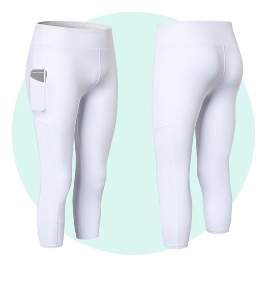 

wholesale brand design seamless sport leggings women yoga pant elastic stripe capris 3/4 running trouser crop gym leggings fitness tights, White;red