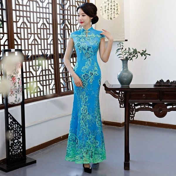 

green vintage chinese style wedding dress long gown marriage cheongsam qipao party evening dress vestidos clothe s-4xl1, Red