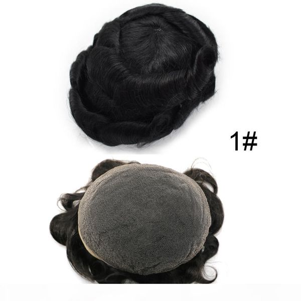 

aohai super fine швейцарские кружева мужчины topee прозрачное кружево все цвета форма для волос человеческая система замена волос 80% плотно, Black