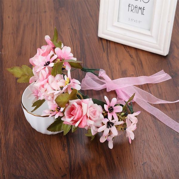 

haimeikang handmade artificial flower women girl princess crown headband wedding bridal fabric floral hair decoratio qylnvf