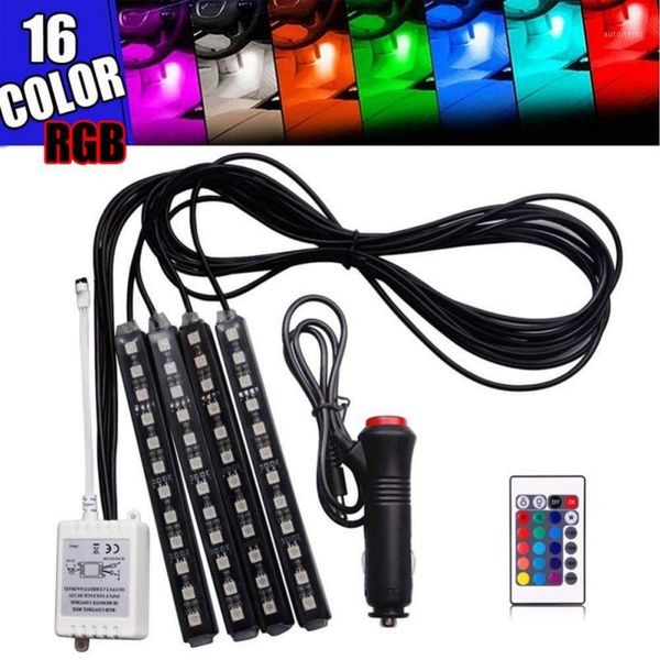 

multi-color car truck interior atmosphere under dash seat floor neon lighting kit multi-mode changing ir wireless remote control1